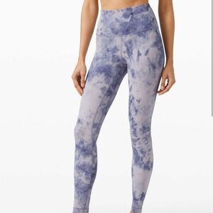 Lululemon Cropped Hi Rise Align Leggings Diamond Dye Tie Dye Iced Iris Purple 4